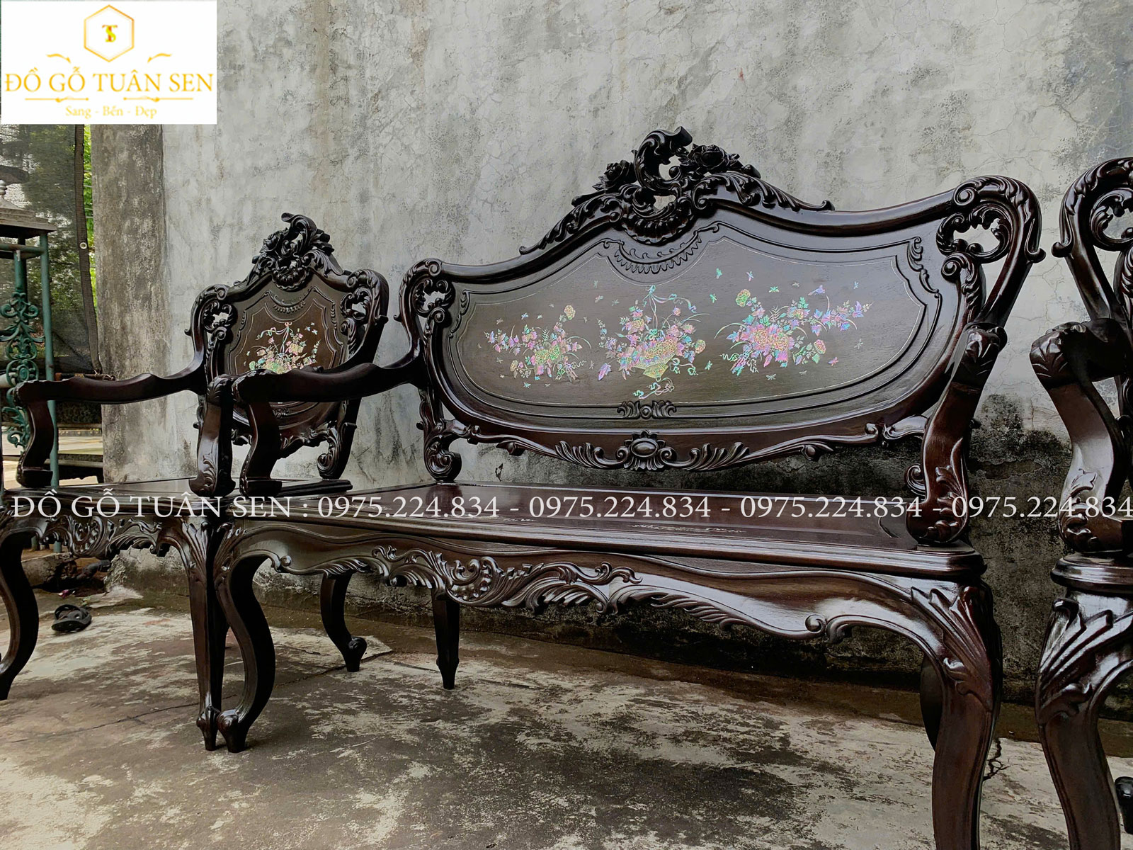 Công dụng bộ ghế Louis gỗ gụ khảm ốc 
